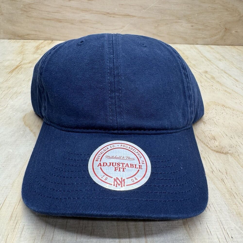 New Mitchell Ness Blank Basic Dad Hat Cap Navy Bl… - image 1